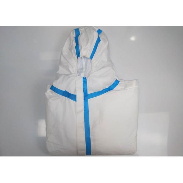 Quality Anti Bacteria Disposable Surgical Gown Protective Doctors Suits With Blue Tape for sale