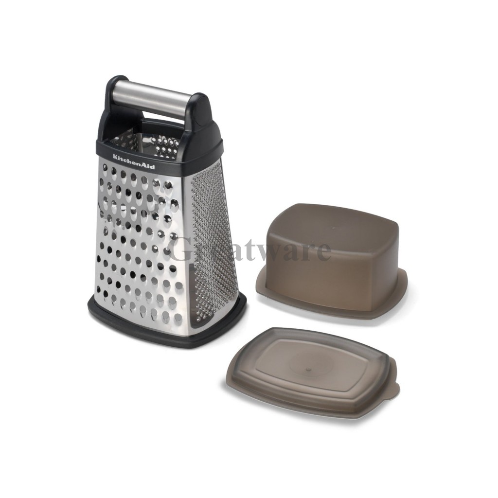 China 4 Side Stainless Steel Kitchen Box Grater Multi Shredder with Storage Container factory