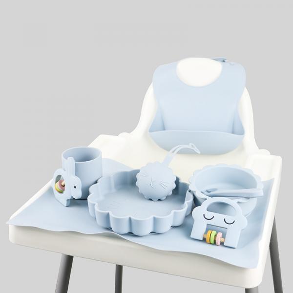 Quality 1Set 8 Pcs Silicone Baby Feeding Set Sustainable Pantone Color for sale