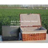 China wicker storage basket with cover mat willow storage basket factory