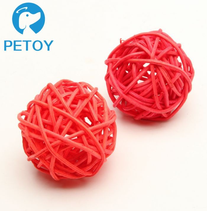 China Cats Rattan Ball Durable Pet Toys  Heavy Duty Dog Rope Toy Rattan Material factory