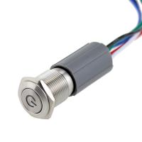 China 16mm IP67 Anti Vandal Push Button Switch With Harness Plug factory