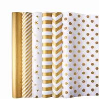Quality Gold Foil Gift Wrap Paper Bulk Custom With Logo Recyclable Gift Wrapping for sale