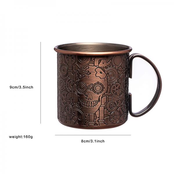 Quality Etching Stainless Steel Copper Mug Unbreakable Travel Cup For Bar Party for sale