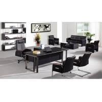 China modern office leather manager table/leather office manager desk furniture factory