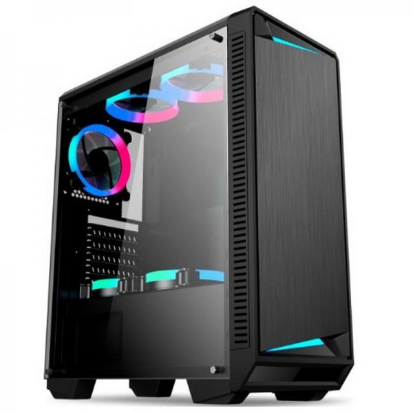 Quality MATX ABS SPCC Computer Cabinet RGB 5x12cm Fans Full Glass PC Case for sale