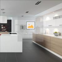China Wood Veneer Modular Kitchen Cabinets 18mm Melamine Board Marble Top Cupboard for sale