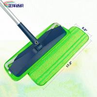 Quality 5.5"X17.2" Microfiber Cleaning Mop Microfiber Wet Mop Head Green Fiber Stripe for sale