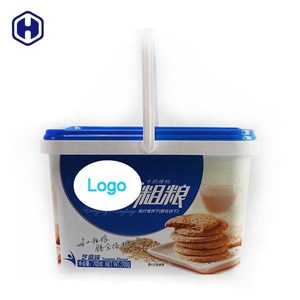Quality Single Handle Square Plastic Containers With Lids In Mold Labeling for sale