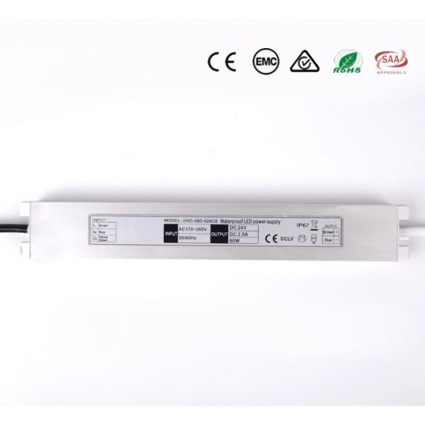Quality Waterproof 24V 60W Slimline LED Driver Durable For Neon Flex for sale