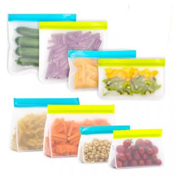 Quality Flat Stand Up PEVA Bag Envelope Zipper Fruit Vegetables Reusable Gallon Storage for sale