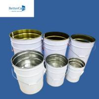 Quality Metal 20L White Bucket , 5 Gallon Metal Bucket With Locking Lid for sale