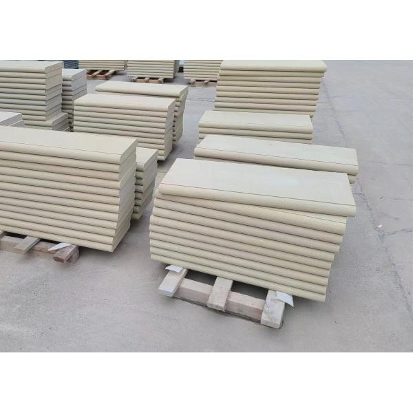 Quality Bull Nose Beige Natural Sandstone Step Stone Round Edge For Outdoor Stair Steps for sale