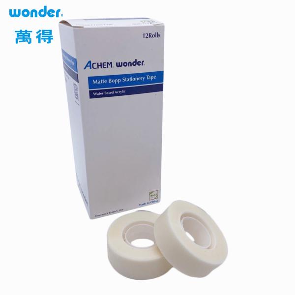 Quality Matte White BOPP Stationery Tape For Writing Easy Tear Acrylic Adesive for sale
