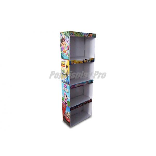 Quality Strong Beautiful Cardboard POS Displays CMYK Printed With 4 Flat Shelves for sale