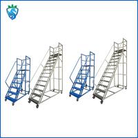 China Movable Platform Step Ladders With Handrails Pulley Ladder factory
