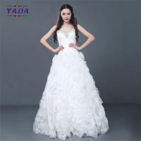 China New model simple elegant handmade beaded off shoulder dress sale ball gown wedding dresses factory