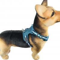 China 16 Inches Custom Blue Emergency Escape Proof Dog Harness For Small Dogs Tear Proof Anti Escape factory