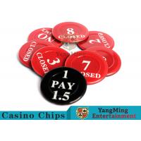 China Red / Black  Anti - Fade Casino Game Accessories 40 Mm Plastic Insurance Code Set factory