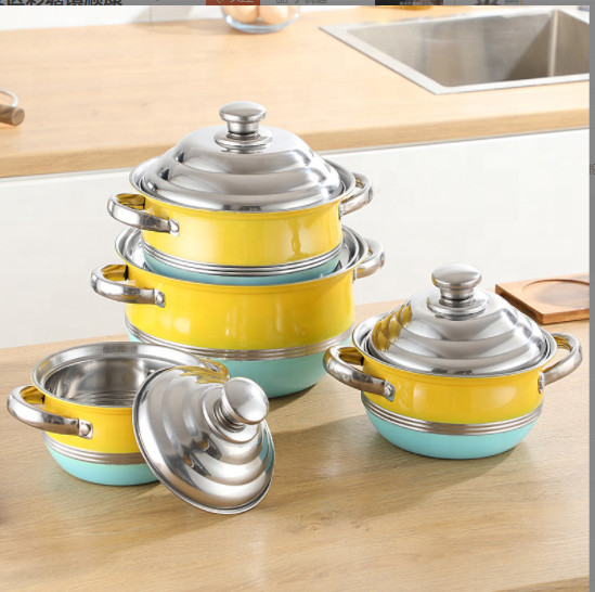 Quality Factory Wholesale Different Size Cookware Set Custom Pots Wholesale 5PCS Stainless Steel Cooking Pot Set for sale