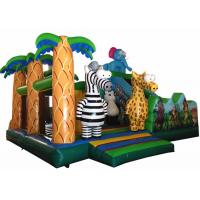 China Inflatable Fun City Zebra Elephant Themed Fun City Inflatable Safari Park Jumping House With Slide factory