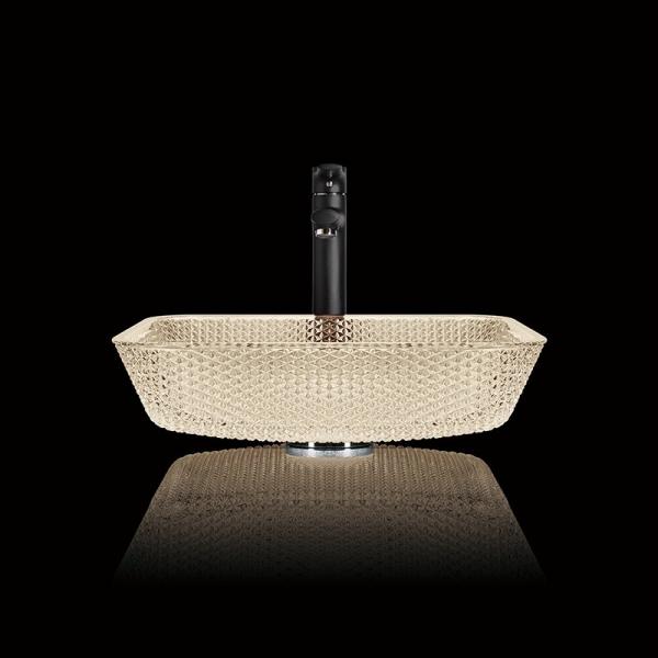 Quality 400mm Length Countertop Vanity Sinks Bathroom Square Vessel 105mm for sale