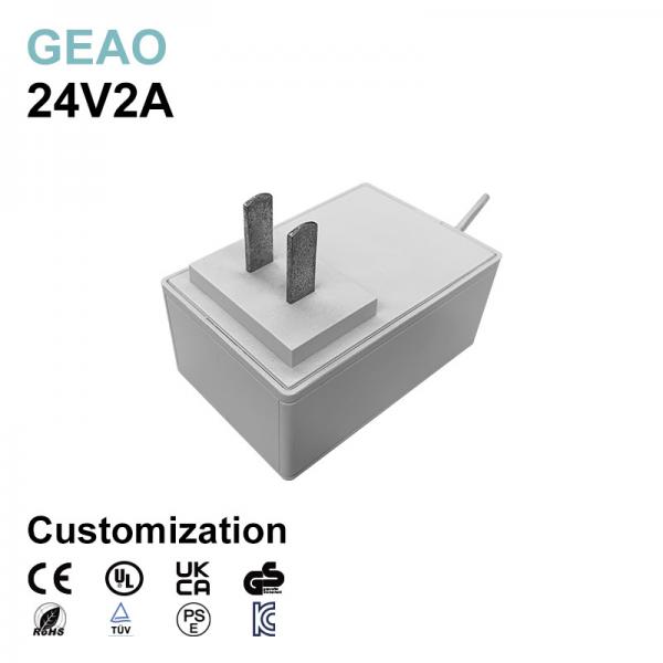 Quality 48W 24v 2a Wall Mount Power Supply Adapter High Temperatura Resistant SAA for sale