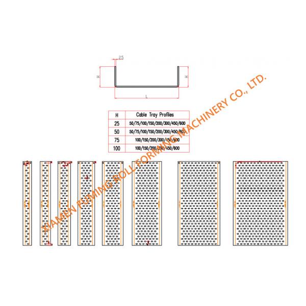Quality 22KW Cable Tray Roll Forming Machine Hydraulic Cutting Method for sale