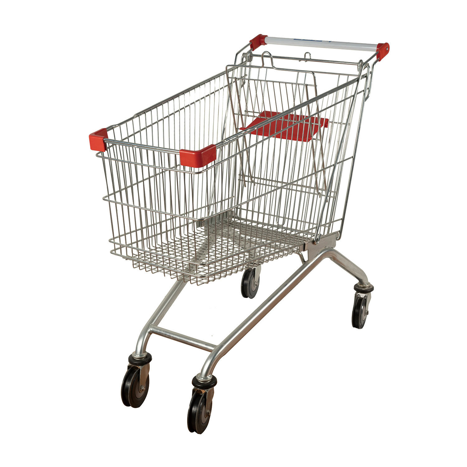 China Metal Basket 125L European Shopping Trolley Grocery Cart Anti Theft factory