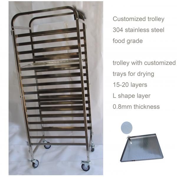 Quality Commercial Food Dehydrator Tray SUS304 Rack Trolley for sale