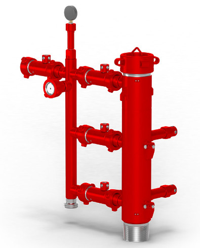Quality Red Manifold Cementing Head For Oil Well Cementing Equipment for sale