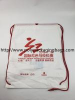 China Two Layer CPE / LDPE Plastic Drawstring Backpack Bags With Logo factory