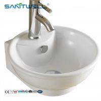 China White Round AB8115 Ceramic Basin Above Counter Basin Ultra Thin Edge Bathroom Art Basin factory