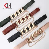 China Fashion Ladies Leather Belt Europe And America Hipster Punk Exaggerated Chain factory