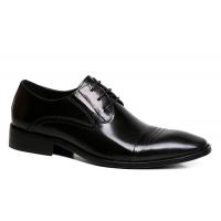 China Round Toe Mens Black Dress Shoes , Fashion Designer Footwear For Men factory
