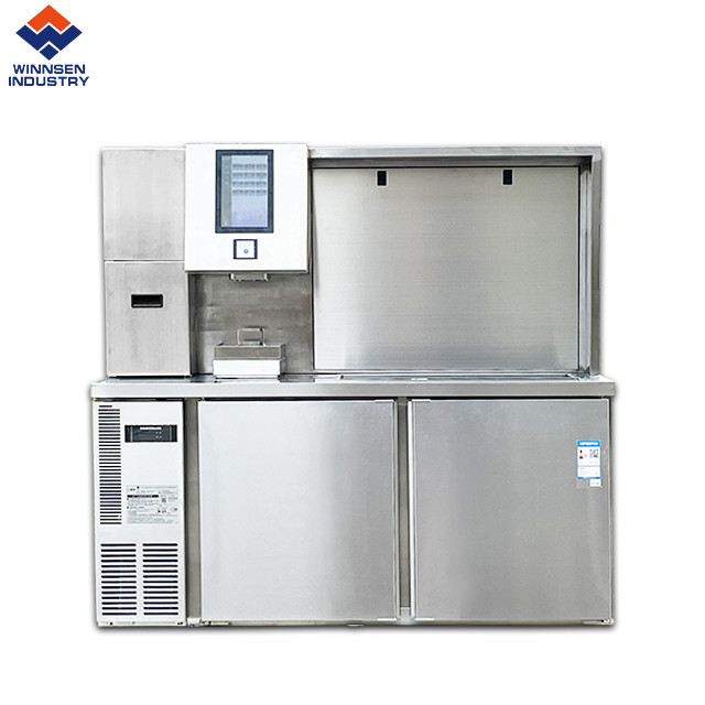 China Auto Bubble Tea Refrigerate Counter Commercial Stainless Steel Milk Tea Shop Counter Bubble Tea Workbench Refrigerator factory