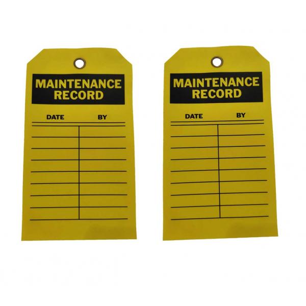 Quality Polyester Maintenance Record Plastic Safety Tag Accident Prevention for sale