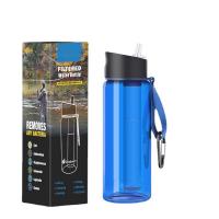 China 770ml Water Filter Bottle Outdoor Drinking Tritan kettle For Hiking Camping Survival Emergency factory
