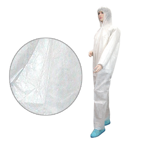 Quality Type 5 6 Disposable Protective Coverall With Hood Microporous for sale