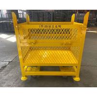 China 50mm X 50mm Mesh Distillation Tray Pallet Cage 1200mm High Movable With Wheels factory