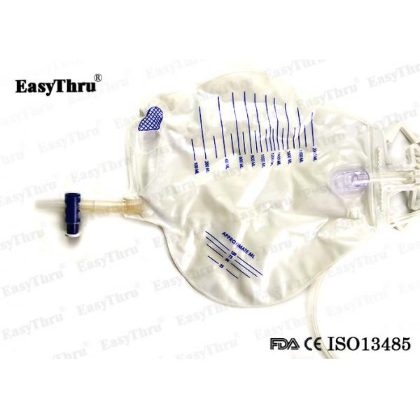 Quality Medical Drainage Disposable Urine Bag PVC 2000ml With Anti Reflux Valve for sale