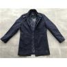 China Navy Mens Medium Trench Coat , Cavalry Twill Wadded Coat With Funnel Collar TW77340 factory