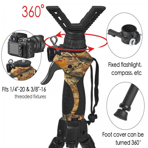 Quality 3 Leg Aluminum Support 62 Inches  Extended Length Hunting Tripod for sale