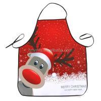 China Custom Design Print Logo Christmas Halloween Beige Full Printing Long Chef Cooking Kitchen Bib Cotton Line Apron with Pockets for sale