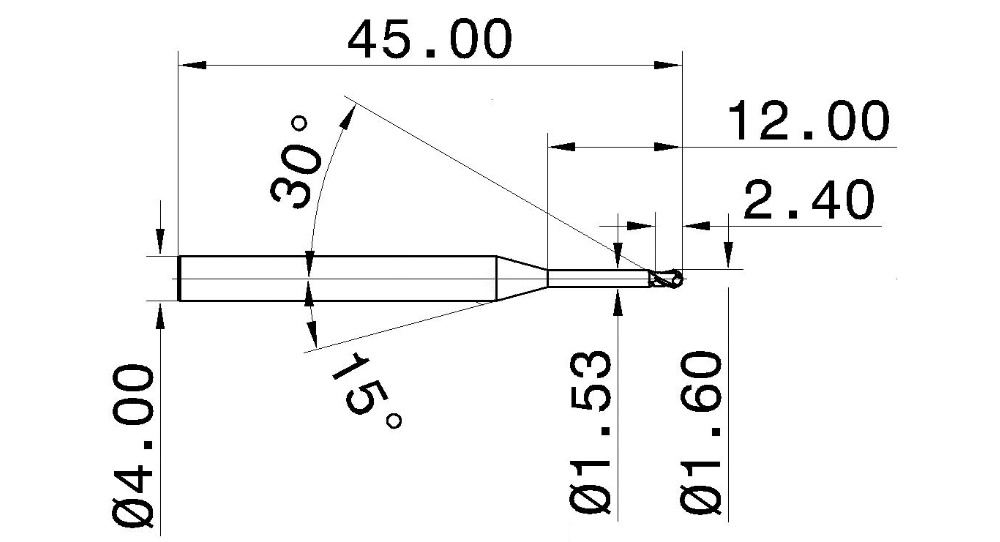 HRC55 2 Flute Tungsten Carbide Ball Nose Endmill for Steel