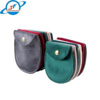 China Velvet Button Oval Jewelry Storage Pouches Necklace Pouch Bag 80*85mm factory
