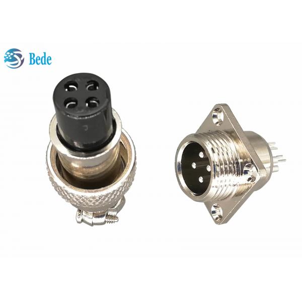Quality 5 6 7 Pin M12 Circular Connector With Square Flange Male And Female Sets for sale