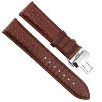 China Soft Crocodile Leather Watch Strap Bands With Folding Clasp factory