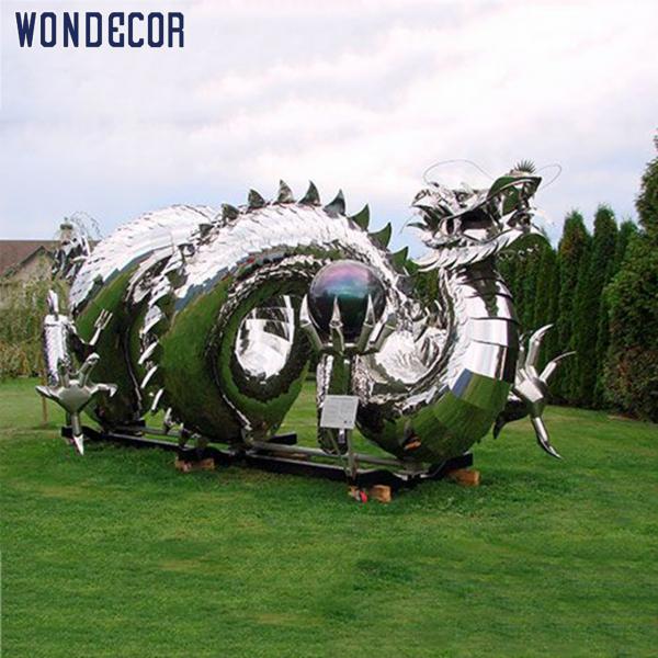 Quality Customized Large Stainless Steel Dragon Sculpture Outdoor Metal Decoration for sale