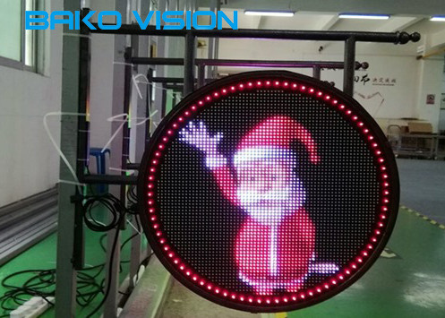 Quality Remote Control Outdoor Led Display Boards P4.68 Waterproof Round Shape Sign for sale